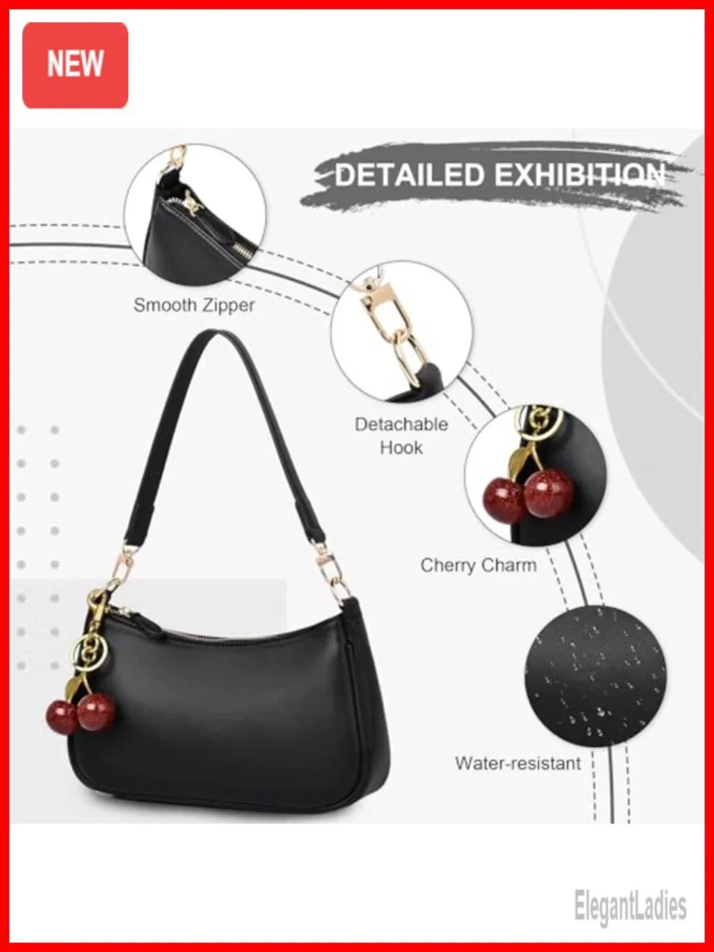 PU Leather Shoulder Bag Small Hobo Crossbody Clutch Purse